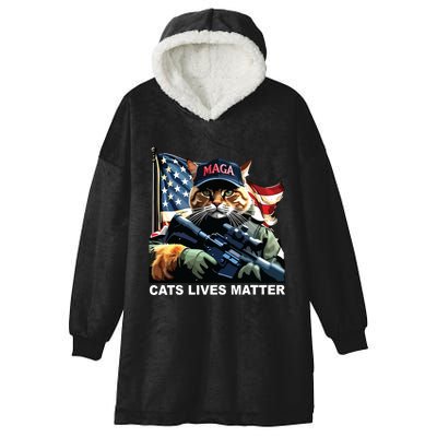 Cats Lives Matter Hooded Wearable Blanket