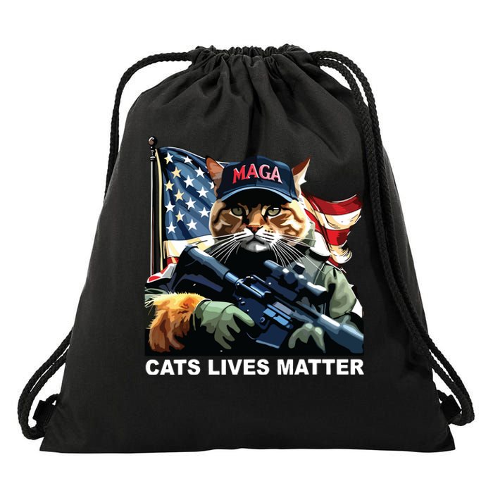 Cats Lives Matter Drawstring Bag