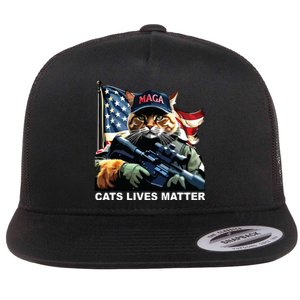 Cats Lives Matter Flat Bill Trucker Hat