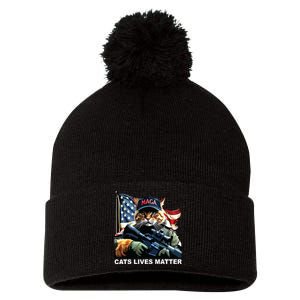 Cats Lives Matter Pom Pom 12in Knit Beanie