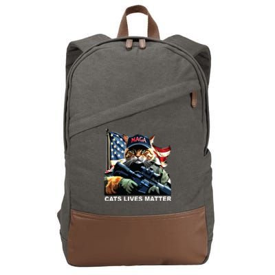 Cats Lives Matter Cotton Canvas Backpack