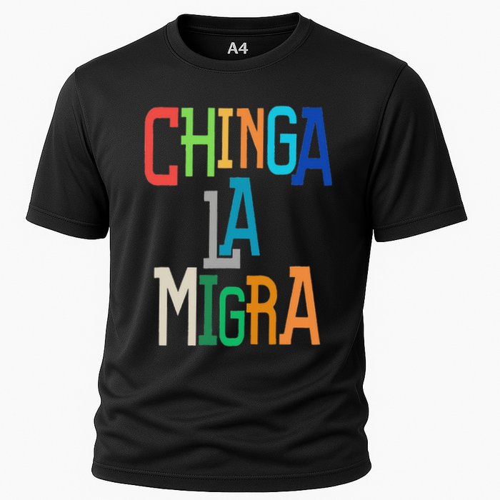 Chinga La Migra Bold Political Matching Cooling Performance Crew T-Shirt