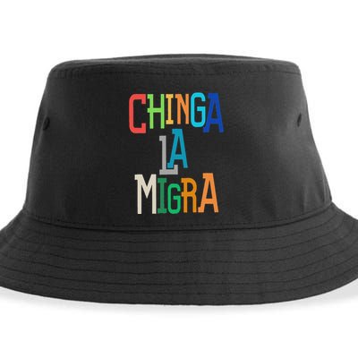 Chinga La Migra Bold Political Matching Sustainable Bucket Hat