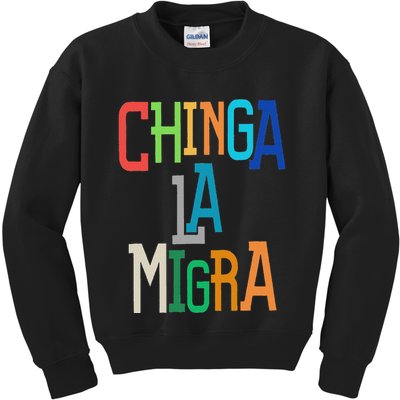 Chinga La Migra Bold Political Matching Kids Sweatshirt