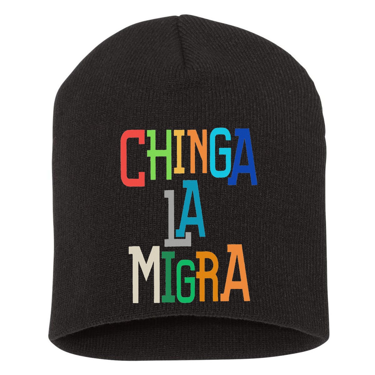 Chinga La Migra Bold Political Matching Short Acrylic Beanie