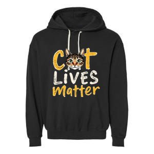 Cat Lives Matter Garment-Dyed Fleece Hoodie