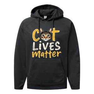 Cat Lives Matter Performance Fleece Hoodie