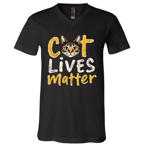 Cat Lives Matter V-Neck T-Shirt