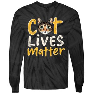 Cat Lives Matter Tie-Dye Long Sleeve Shirt