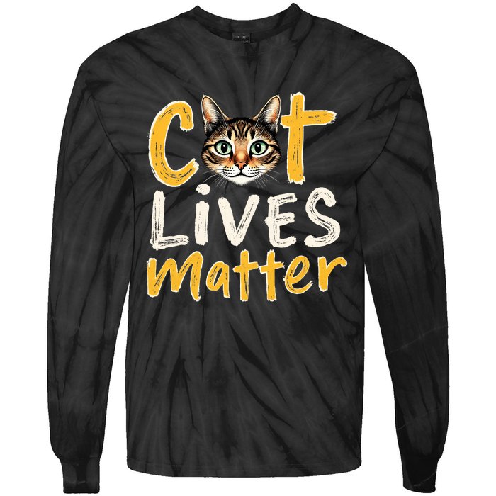 Cat Lives Matter Tie-Dye Long Sleeve Shirt