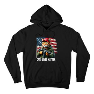 Cats Lives Matter Funny Trump 2024 Cat Maga Voting Trump Hoodie