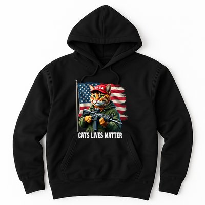 Cats Lives Matter Funny Trump 2024 Cat Maga Voting Trump Hoodie