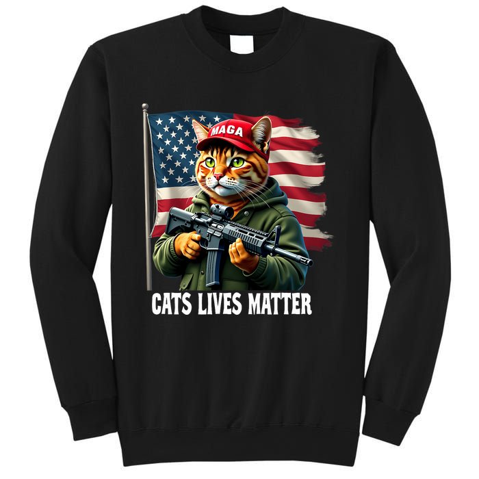 Cats Lives Matter Funny Trump 2024 Cat Maga Voting Trump Sweatshirt