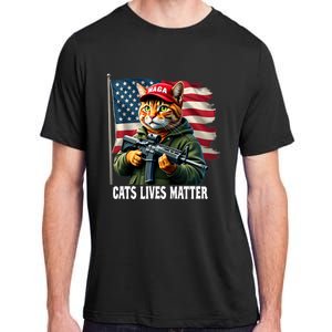 Cats Lives Matter Funny Trump 2024 Cat Maga Voting Trump Adult ChromaSoft Performance T-Shirt