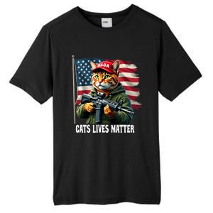 Cats Lives Matter Funny Trump 2024 Cat Maga Voting Trump Tall Fusion ChromaSoft Performance T-Shirt