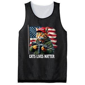 Cats Lives Matter Funny Trump 2024 Cat Maga Voting Trump Mesh Reversible Basketball Jersey Tank