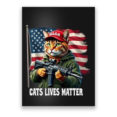 Cats Lives Matter Funny Trump 2024 Cat Maga Voting Trump Poster