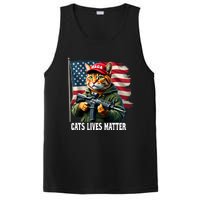 Cats Lives Matter Funny Trump 2024 Cat Maga Voting Trump PosiCharge Competitor Tank