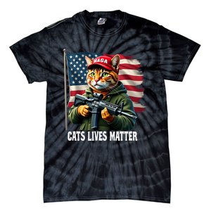 Cats Lives Matter Funny Trump 2024 Cat Maga Voting Trump Tie-Dye T-Shirt