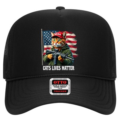 Cats Lives Matter Funny Trump 2024 Cat Maga Voting Trump Trucker Hat