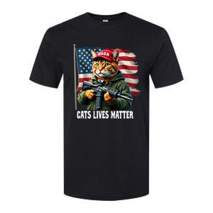 Cats Lives Matter Funny Trump 2024 Cat Maga Voting Trump Softstyle CVC T-Shirt