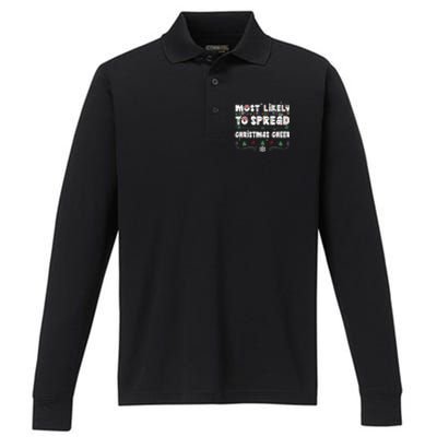 Christmas Lights Most Likely To Spread Christmas Cheer Gift Performance Long Sleeve Polo