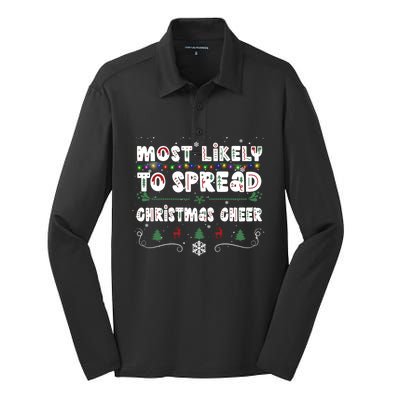 Christmas Lights Most Likely To Spread Christmas Cheer Gift Silk Touch Performance Long Sleeve Polo