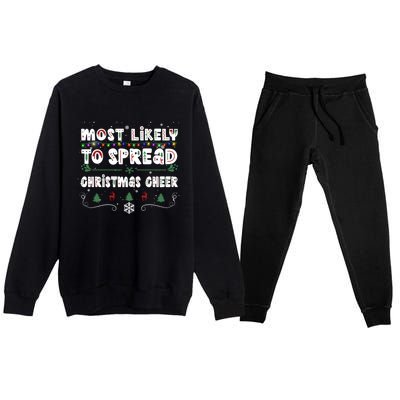 Christmas Lights Most Likely To Spread Christmas Cheer Gift Premium Crewneck Sweatsuit Set