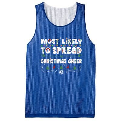 Christmas Lights Most Likely To Spread Christmas Cheer Gift Mesh Reversible Basketball Jersey Tank