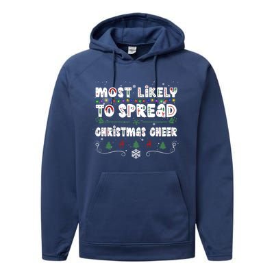 Christmas Lights Most Likely To Spread Christmas Cheer Gift Performance Fleece Hoodie