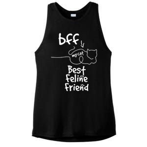 Cat Lover My Bff Best Feline Friend Is A Cat Kitty Cute Gift Ladies PosiCharge Tri-Blend Wicking Tank