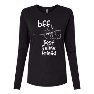 Cat Lover My Bff Best Feline Friend Is A Cat Kitty Cute Gift Womens Cotton Relaxed Long Sleeve T-Shirt