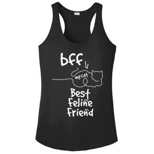 Cat Lover My Bff Best Feline Friend Is A Cat Kitty Cute Gift Ladies PosiCharge Competitor Racerback Tank