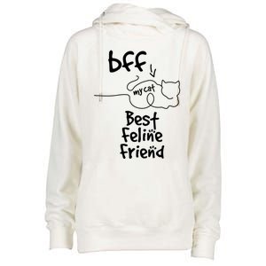 Cat Lover My Bff Best Feline Friend Is A Cat Kitty Cute Gift Womens Funnel Neck Pullover Hood