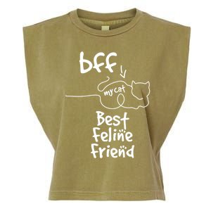 Cat Lover My Bff Best Feline Friend Is A Cat Kitty Cute Gift Garment-Dyed Women's Muscle Tee