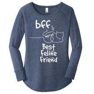 Cat Lover My Bff Best Feline Friend Is A Cat Kitty Cute Gift Women's Perfect Tri Tunic Long Sleeve Shirt