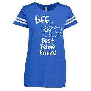 Cat Lover My Bff Best Feline Friend Is A Cat Kitty Cute Gift Enza Ladies Jersey Football T-Shirt