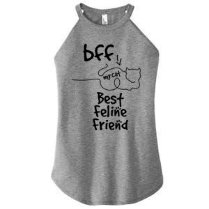 Cat Lover My Bff Best Feline Friend Is A Cat Kitty Cute Gift Women's Perfect Tri Rocker Tank