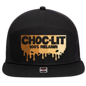 Choc Lit Melanin Queen African Afro Pride Black Historty 7 Panel Mesh Trucker Snapback Hat