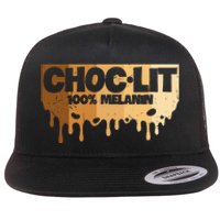 Choc Lit Melanin Queen African Afro Pride Black Historty Flat Bill Trucker Hat