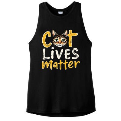 Cat Lives Matter Ladies PosiCharge Tri-Blend Wicking Tank