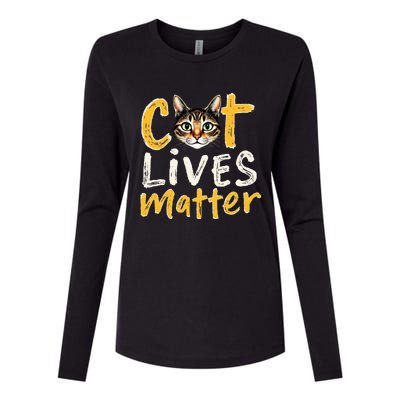 Cat Lives Matter Womens Cotton Relaxed Long Sleeve T-Shirt