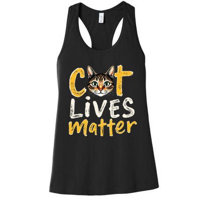 Cat Lives Matter Women's Racerback Tank