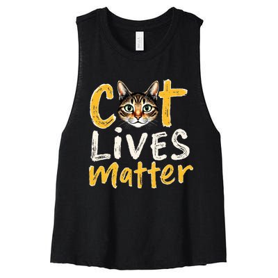 Cat Lives Matter Women's Racerback Cropped Tank