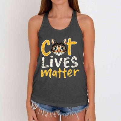 Cat Lives Matter Women's Knotted Racerback Tank