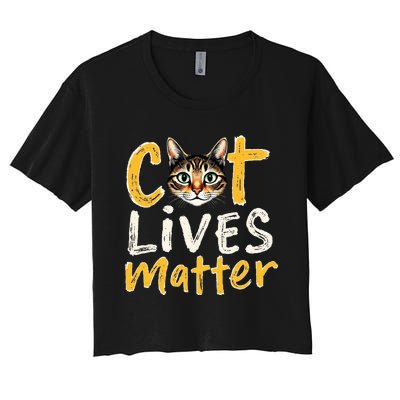 Cat Lives Matter Women's Crop Top Tee