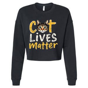 Cat Lives Matter Cropped Pullover Crew