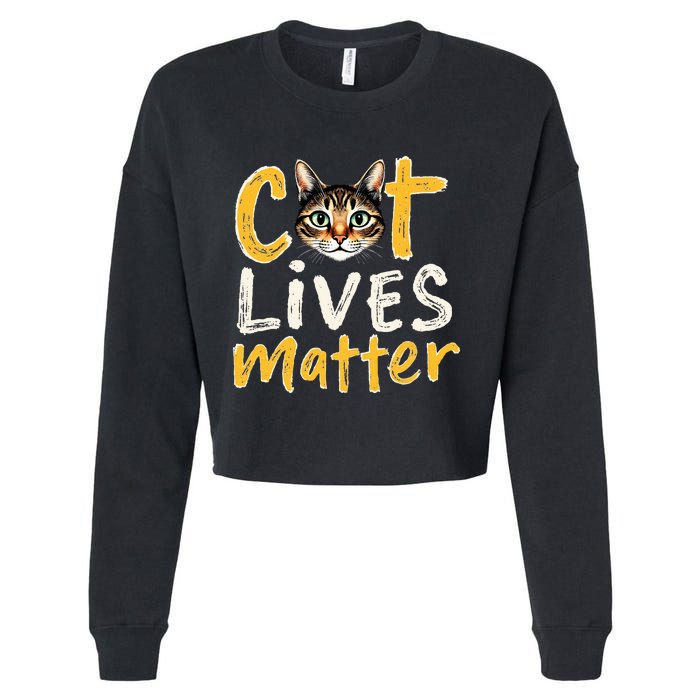 Cat Lives Matter Cropped Pullover Crew