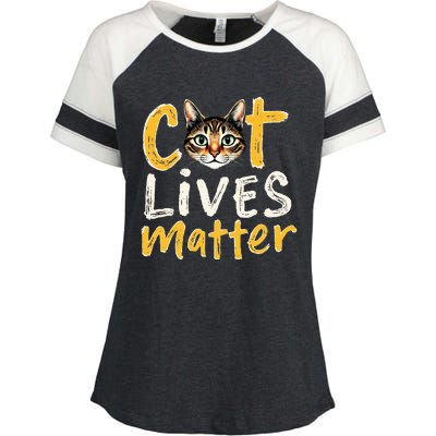 Cat Lives Matter Enza Ladies Jersey Colorblock Tee