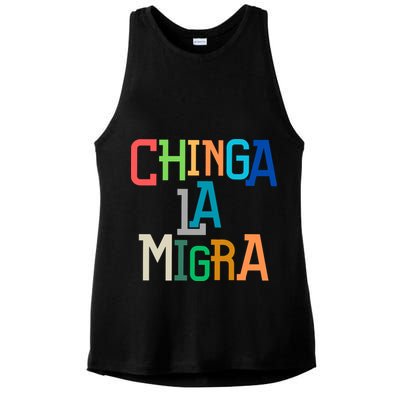 Chinga La Migra Ice Maga Republican Fascism Ladies PosiCharge Tri-Blend Wicking Tank